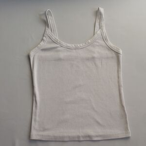 Women's Ribbed White Tank Top